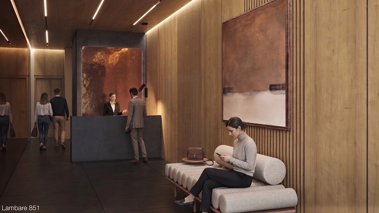 Lambaré 851 - 3D Render Entrance Hall & Circulation