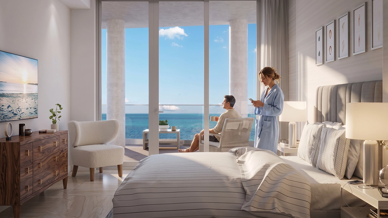 Seven Mile Beach Condos - Visualizacion Suite Principal con Vistas al Mar