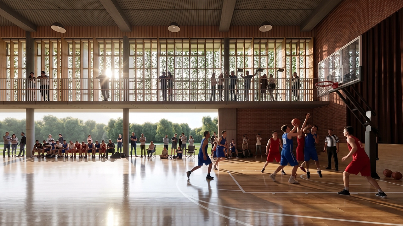San Andres School - Indoor Gymnasium & Basketball Court Visualization