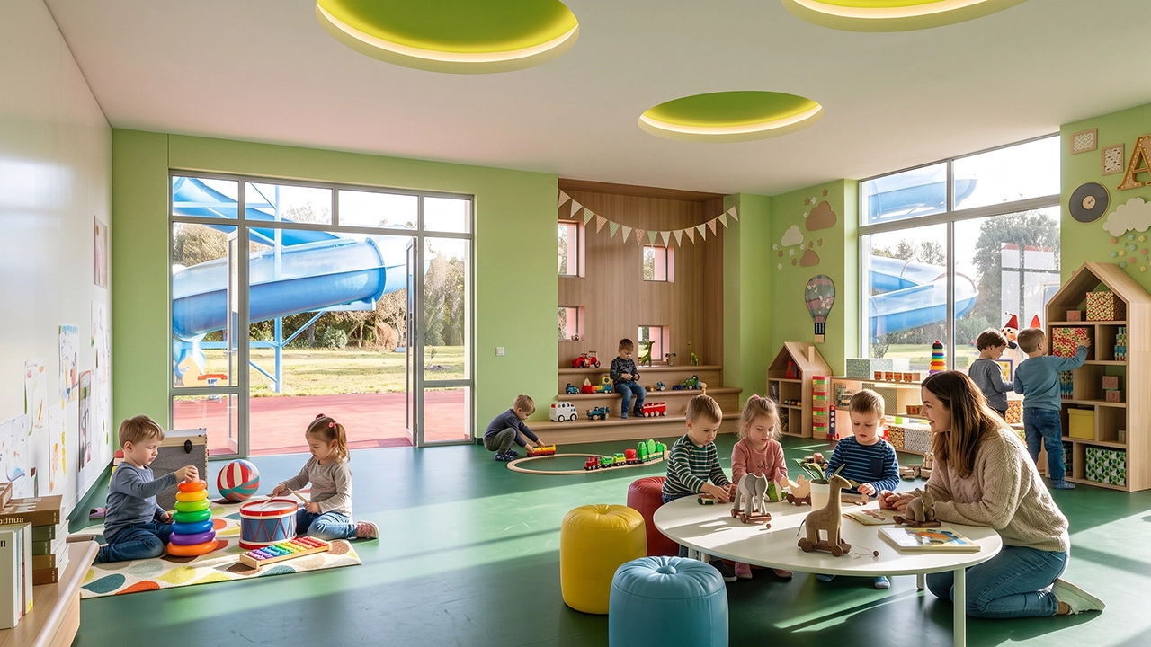 San Andres School - Kindergarten & Early Learning Space 3D Rendering