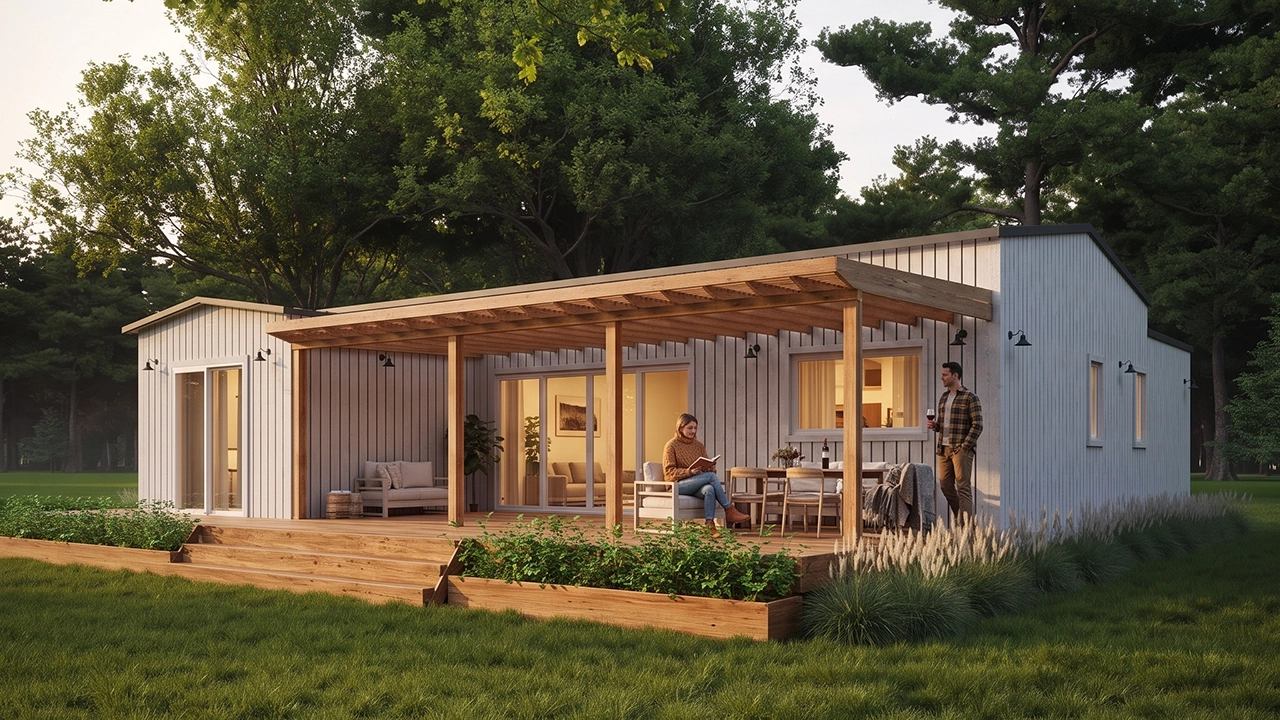 Garabi Casas - 3D Architectural Exterior Rendering Sustainable Wood Frame House