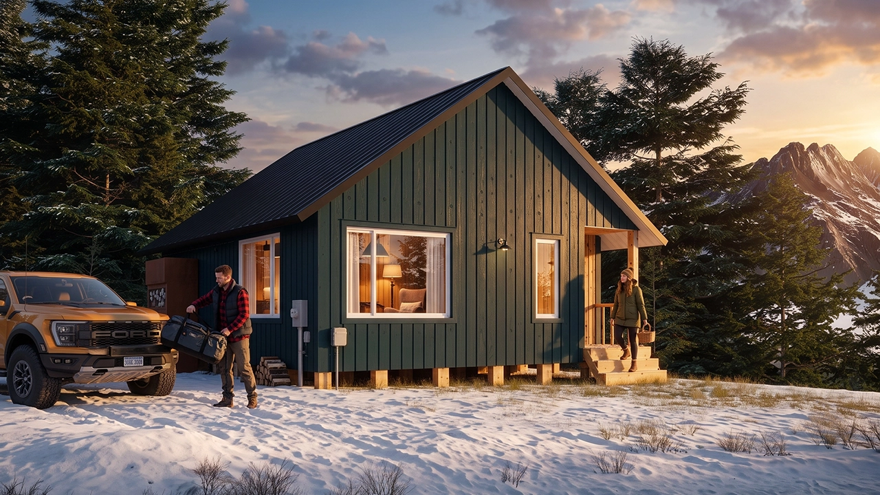Garabi Casas - Model G60 Modern Wood Frame House Exterior 3D Rendering