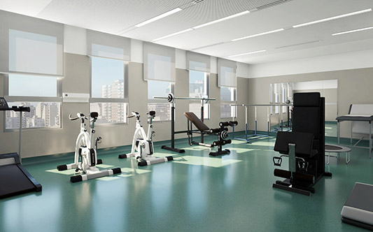 hospital interior gym gimnasio