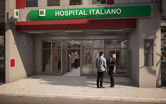 hospital interior entry hall lobby
