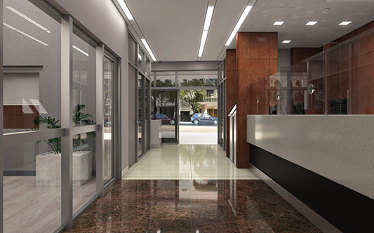 hospital interior entry hall lobby