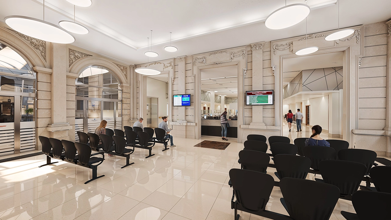 hospital interior entry hall lobby