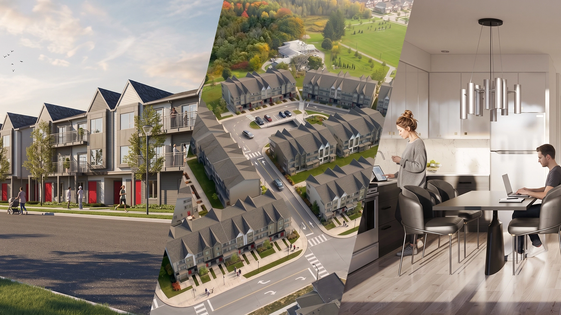 Render 3D Maxx Urban Towns complejo residencial - Pickering, Ontario, Canadá