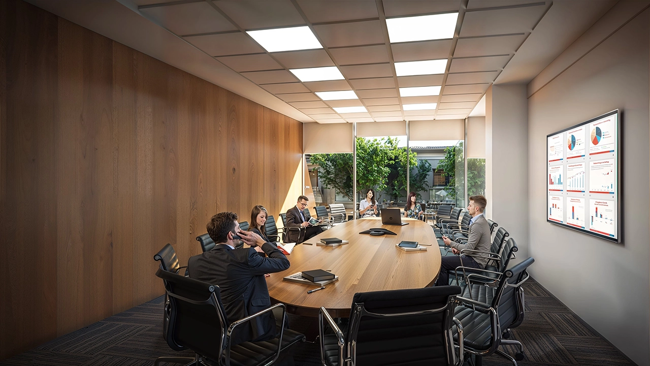 interior meeting room oficina universidad high school